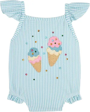Mud Pie baby-girls Children's Seersucker Icecream 1pc