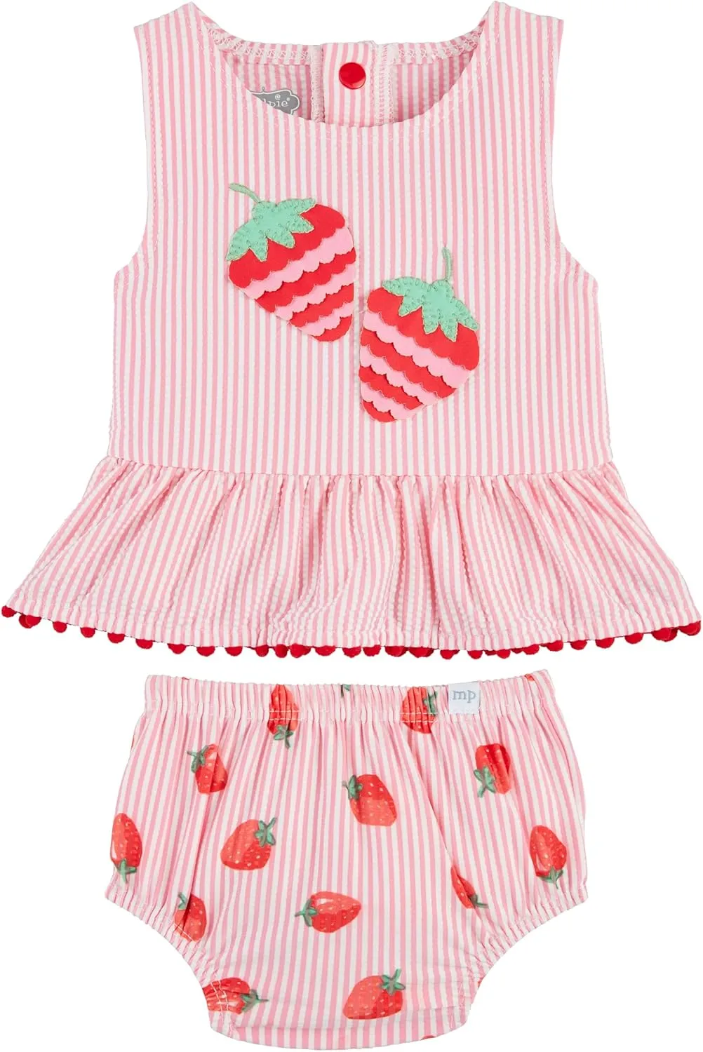 Mud Pie baby-girls Children's Strawberry Baby 2pc