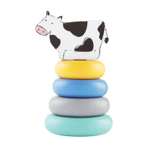 Mud Pie Children's Animal Stacking Ring Set, Cow