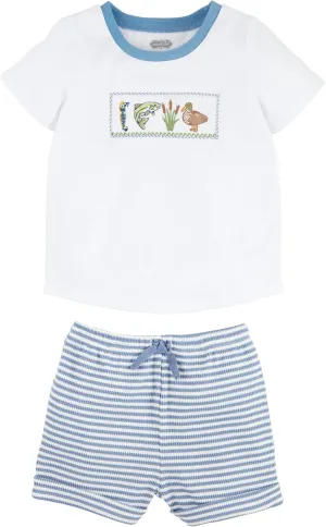 Mud Pie Children's Fishing Smocked Short Set; 24M-3T