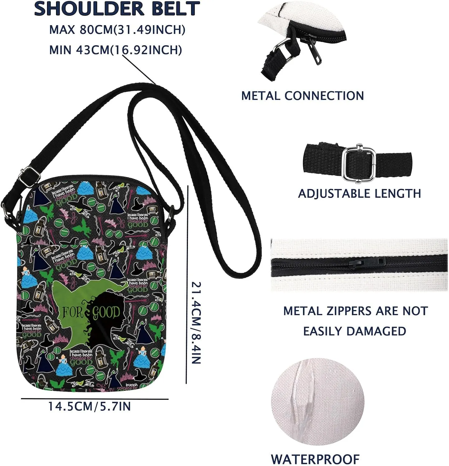 Musical Theatre Crossbody Bag W The Musical Theater Fans Gift Stylish Gift For Theatre Lovers