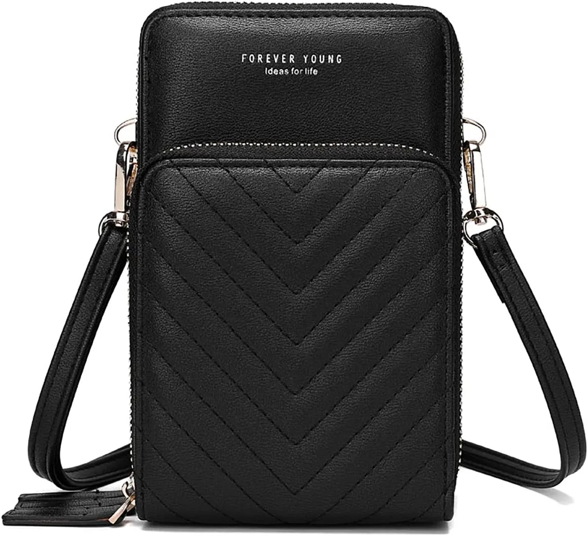myfriday Small Crossbody Cell Phone Bag for Women, Mini Over Shoulder Handbag Purse with Credit Card Slots
