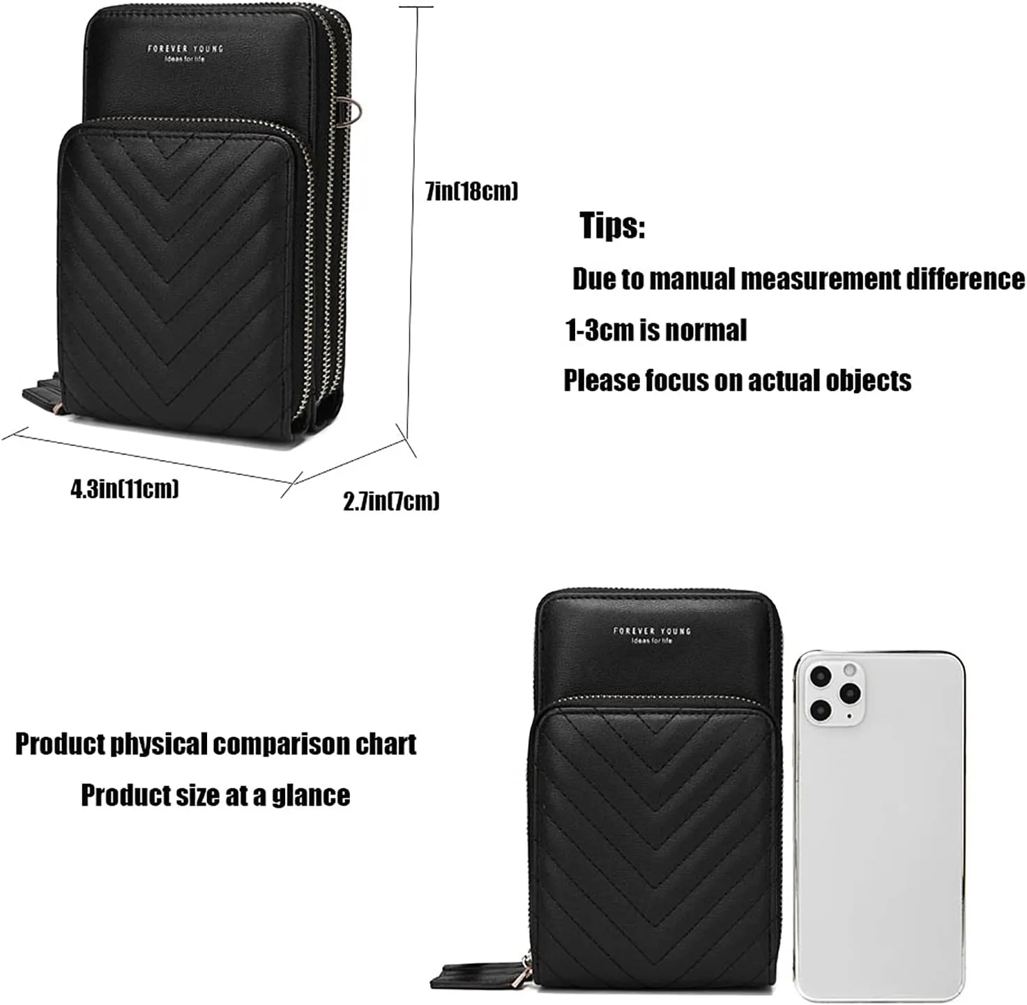 myfriday Small Crossbody Cell Phone Bag for Women, Mini Over Shoulder Handbag Purse with Credit Card Slots