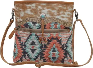 Myra Bag Western Canvas Crossbody Bag for Women - Cotton and Upcycled Leather Shoulder Bag Reboot