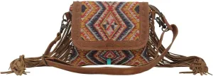 Myra Bag Western Canvas Crossbody Handbag for Women - Upcycled Leather Boho Shoulder Bag Olive Cubes