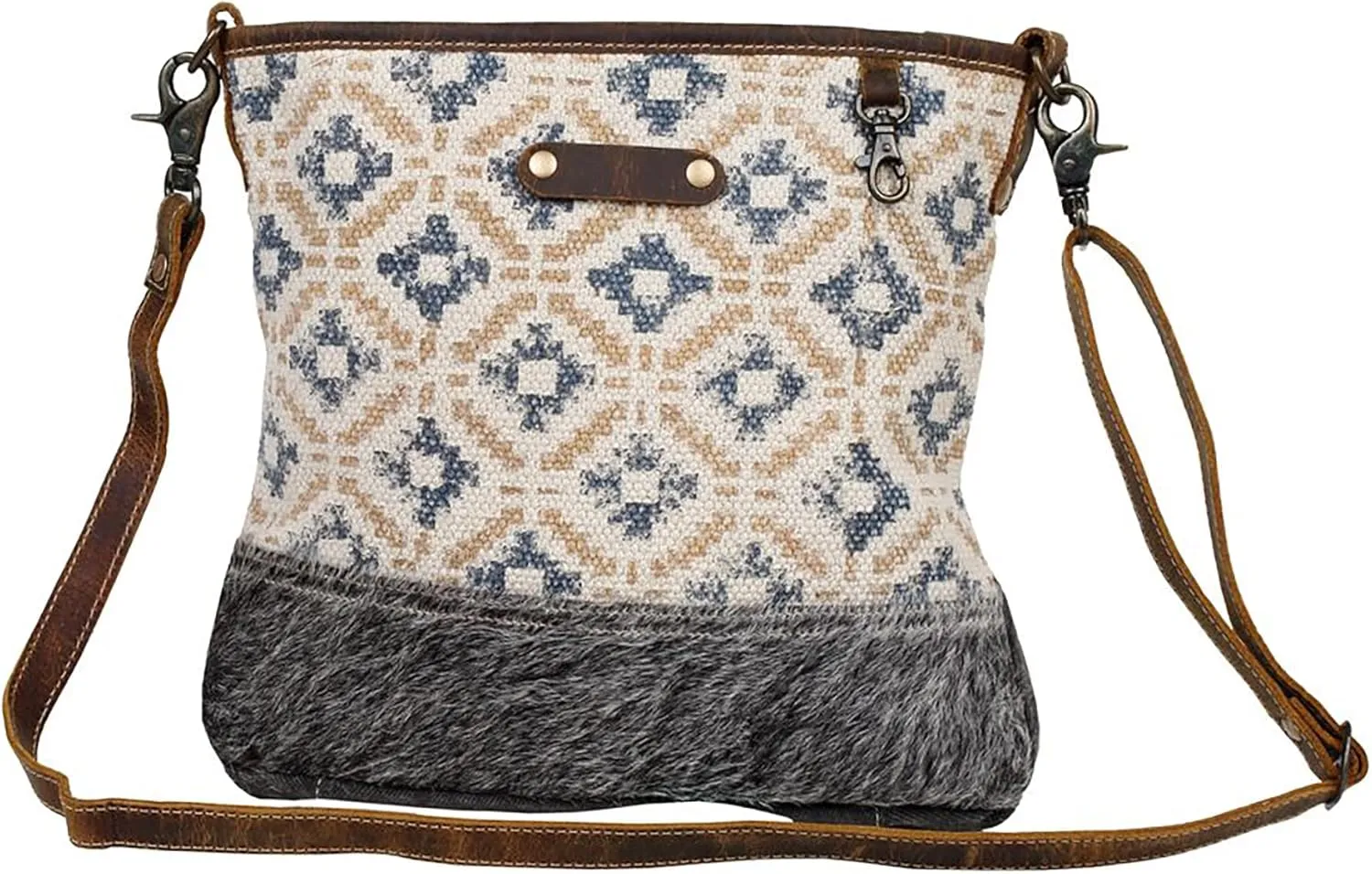 Myra Bag Western Leather Shoulder Bag for Women - Upcycled Canvas Crossbody Bag Everlasting Impression