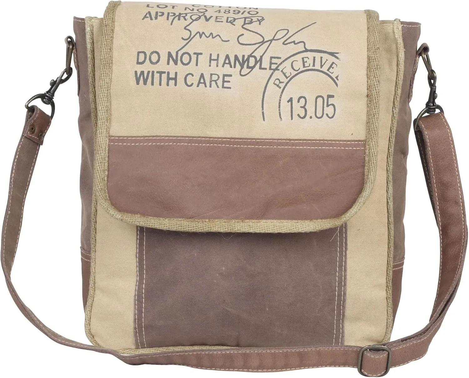 Myra Bag Western Leather Shoulder Bag for Women - Upcycled Canvas Crossbody Bag Selcouth