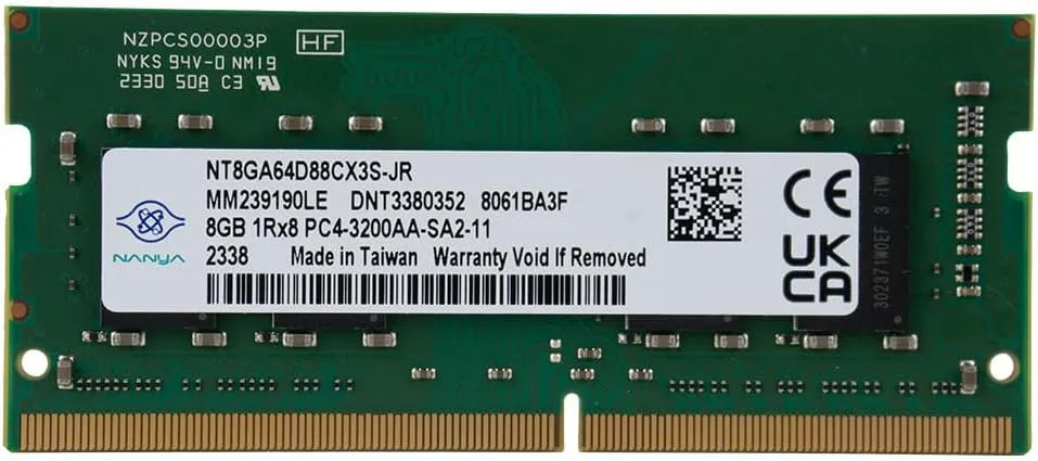 NANYA 8GB PC4-25600 DDR4-3200MHZ SODIMM Notebook PC Ram (CL22, Non-ECC, 260-Pin, Intel and AMD Compatible) Laptop Memory