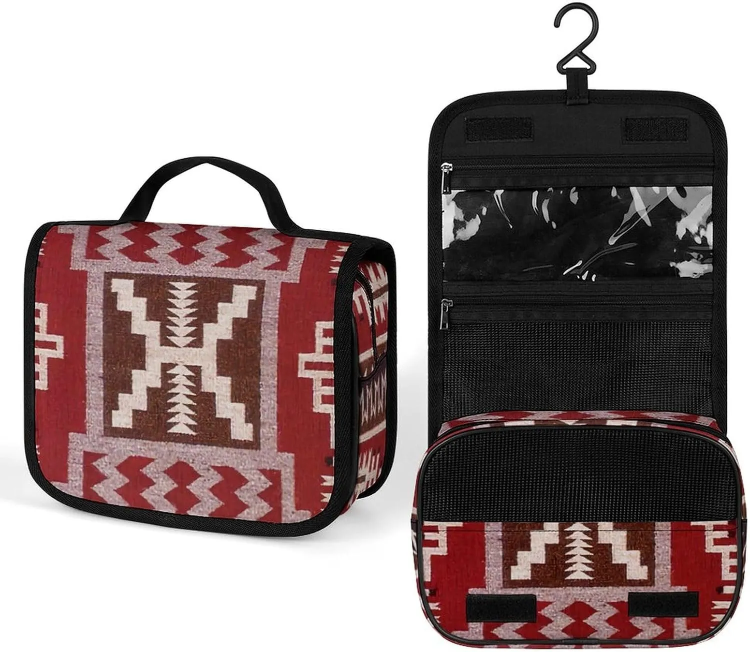 Native American Storm Hanging Large Capacity Toileting Bag, Portable Toileting Bag for Going Out