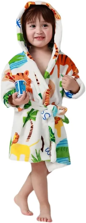 NAVARCH Children's Robe,Boys and Girls Soft Comfortable Flannel Hoodie Sleepwear 1-7 Years