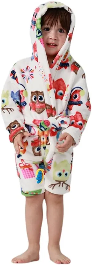 NAVARCH Children's Robe,Boys and Girls Soft Comfortable Flannel Hoodie Sleepwear 1-7 Years