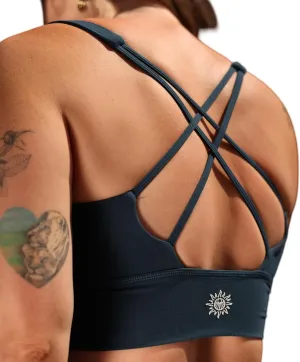 NAYA Criss Cross Back Sports Bra for Women, Compressive, Breathable Bra for Pilates, Running, Gym, Lifestyle