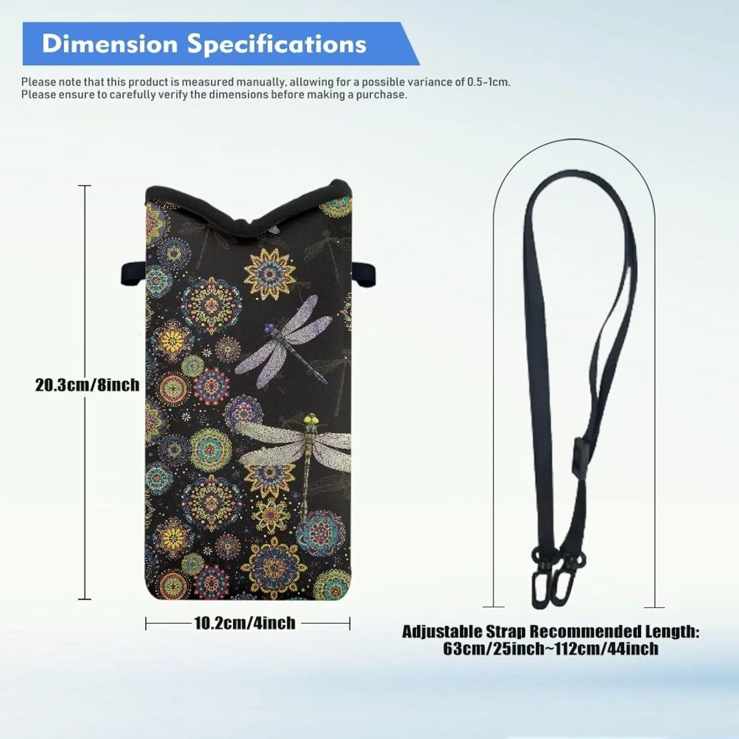 Neoprene Small Crossbody Bag with Adjustable Strap Water-Resistant Portable Cellphone Pouch for Travel, Outings
