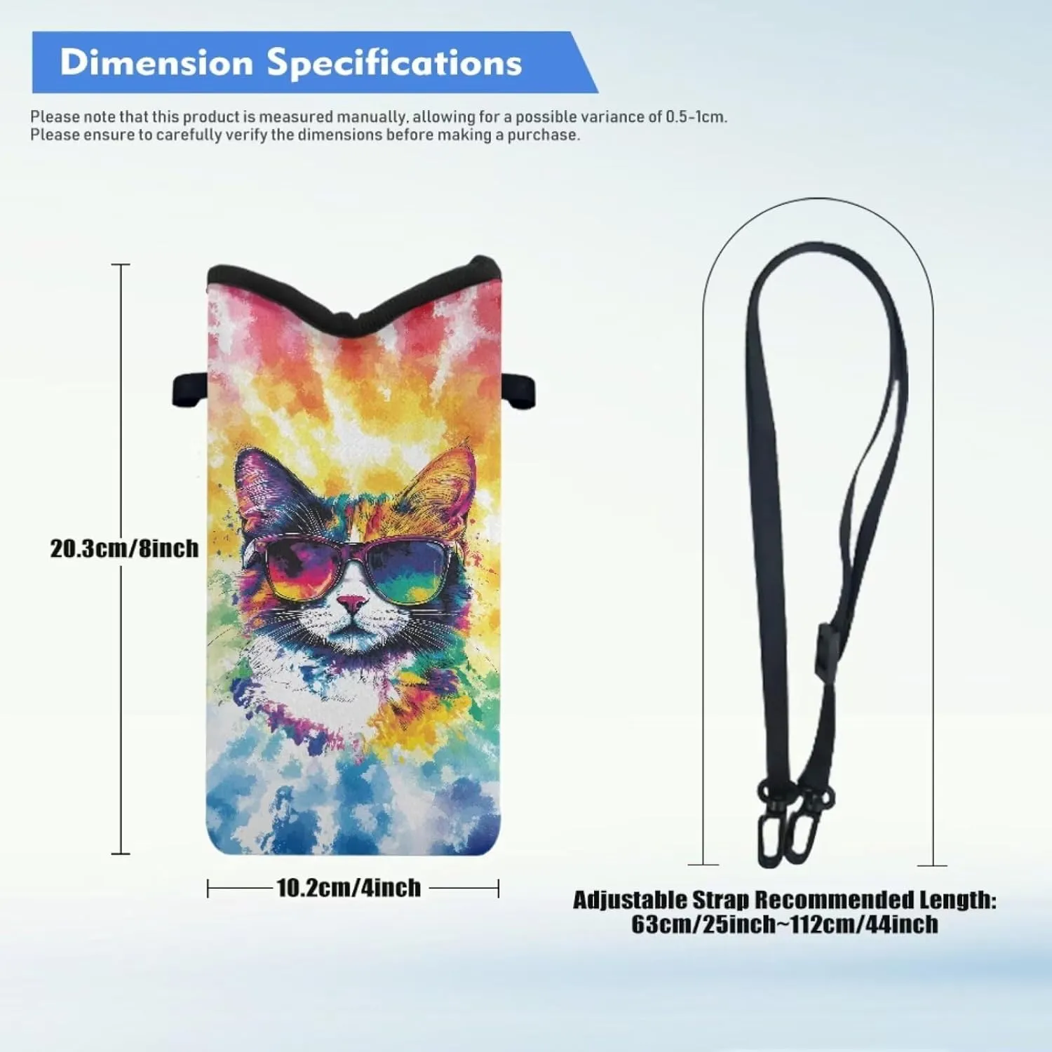 Neoprene Small Crossbody Bag with Adjustable Strap Water-Resistant Portable Cellphone Pouch for Travel, Outings