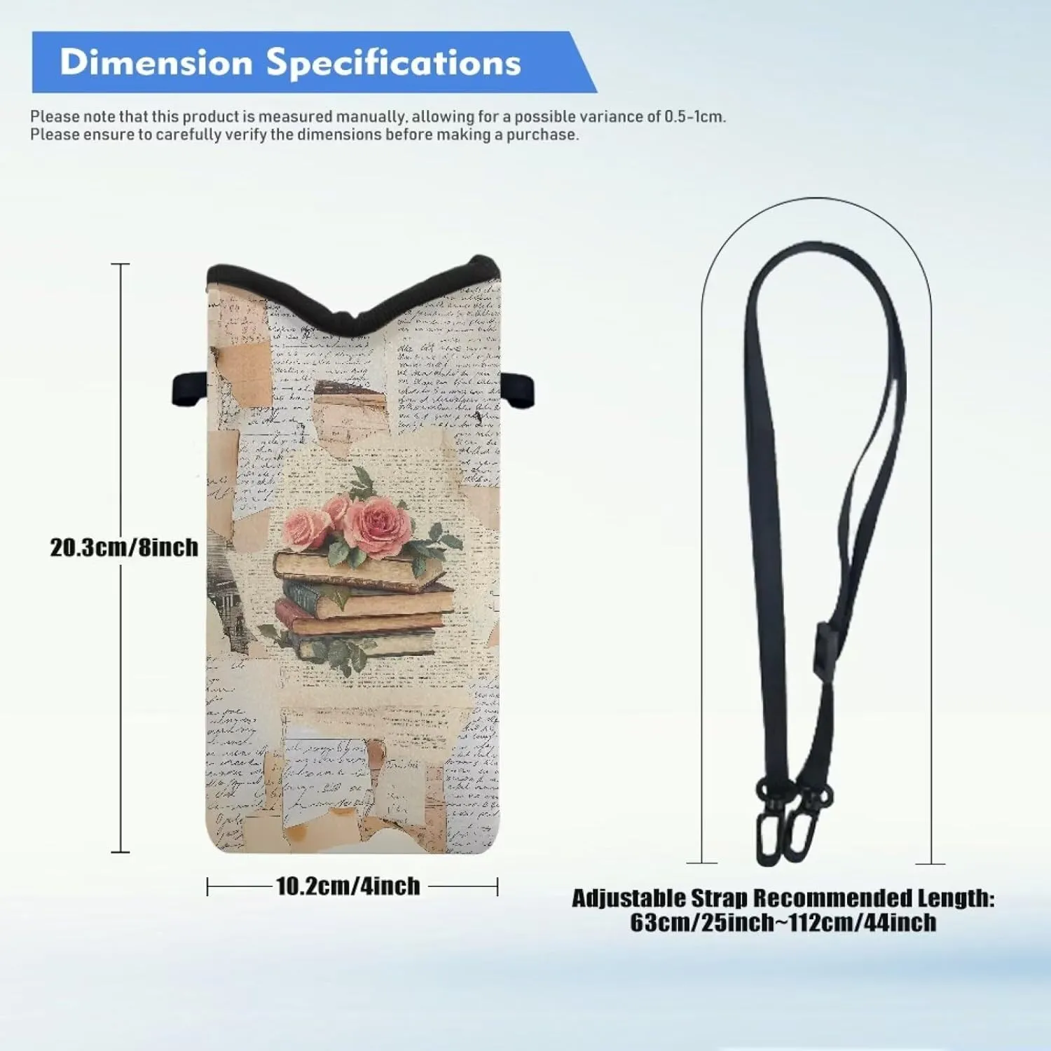 Neoprene Small Crossbody Bag with Adjustable Strap Water-Resistant Portable Cellphone Pouch for Travel, Outings