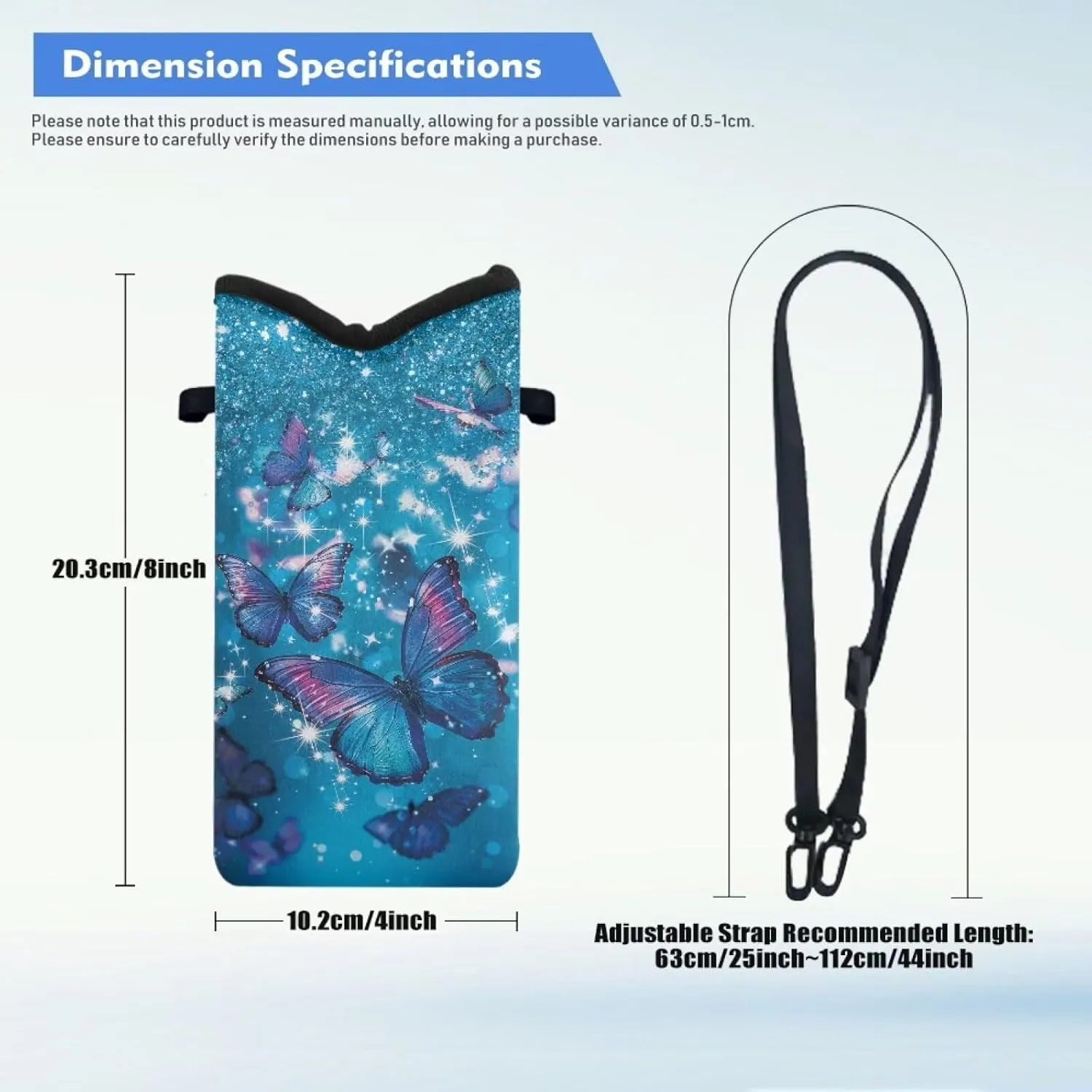 Neoprene Small Crossbody Bag with Adjustable Strap Water-Resistant Portable Cellphone Pouch for Travel, Outings