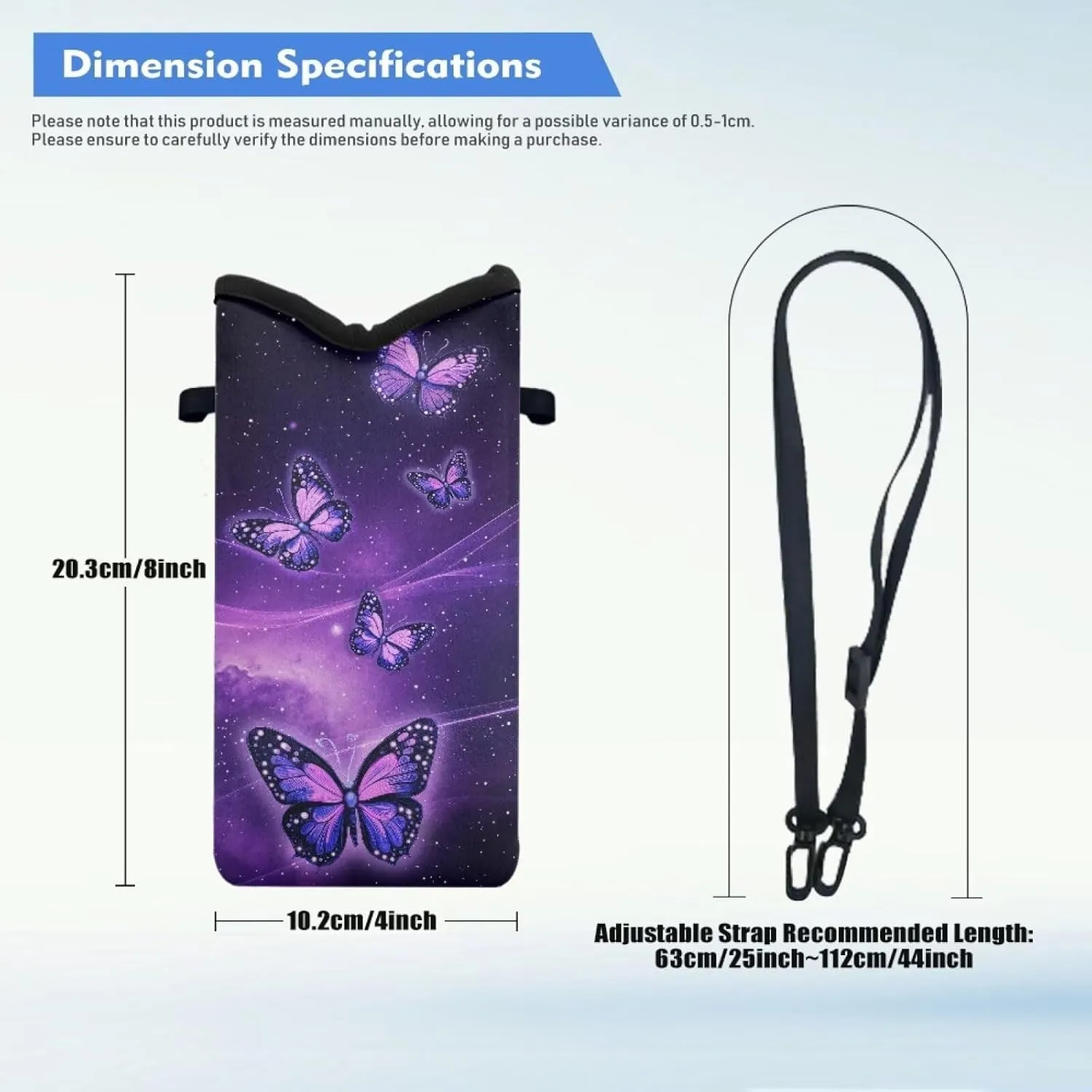 Neoprene Small Crossbody Bag with Adjustable Strap Water-Resistant Portable Cellphone Pouch for Travel, Outings