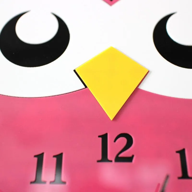 New Arrival Creative Balloon Owl Wall Clock Cartoon Acrylic Mute Children Bedroom Wall Clock Home Decor Christmas Gifts