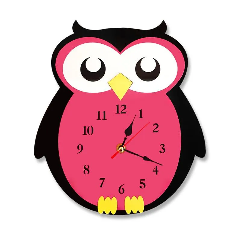 New Arrival Creative Balloon Owl Wall Clock Cartoon Acrylic Mute Children Bedroom Wall Clock Home Decor Christmas Gifts