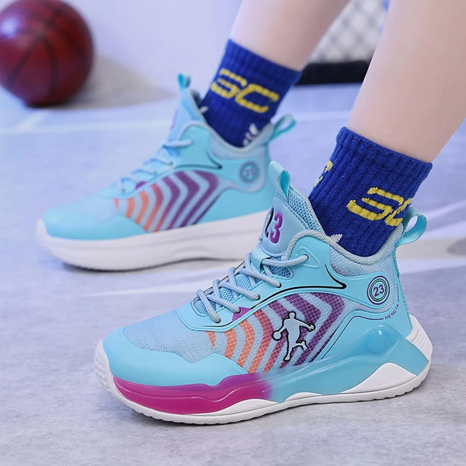 New Children's Non Slip Sports Basketball Shoes