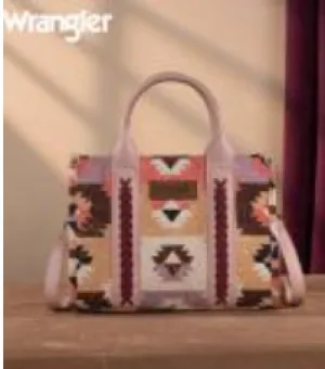 NEW DROP  Wrangler Southwestern Pattern Dual Sided Print-Tote/Crossbody