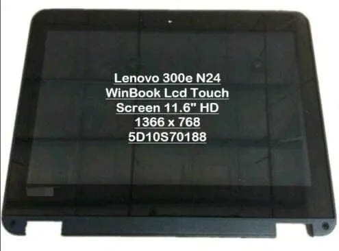 New Genuine 11.6" WXGA HD (1366x768) LCD Screen LED Display   Touch Digitizer   Bezel Frame Assembly for Lenovo 300e WinBook 5D10S70188 (NOT for Chromebook)