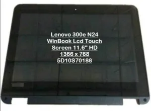 New Genuine 11.6" WXGA HD (1366x768) LCD Screen LED Display   Touch Digitizer   Bezel Frame Assembly for Lenovo 300e WinBook 5D10S70188 (NOT for Chromebook)