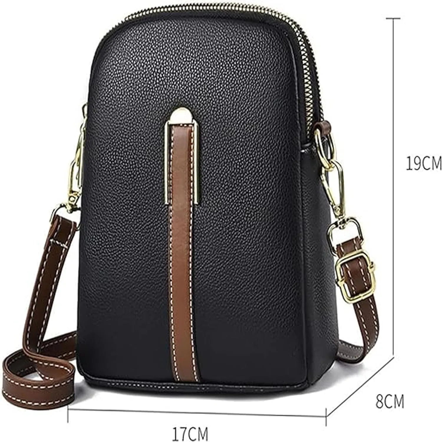 New Lychee Grain Leather Phone Bag, Women Small Cross Body Bag, Fashion Travel Wallet for Women