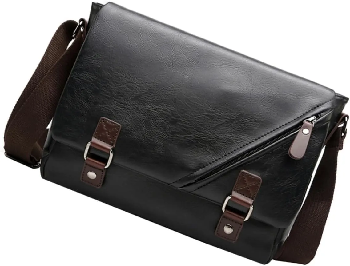 NOLITOY Pu Briefcase Bag for Men Outdoor Case Large Capacity Shoulder Bag Textured Hardware Multi-use