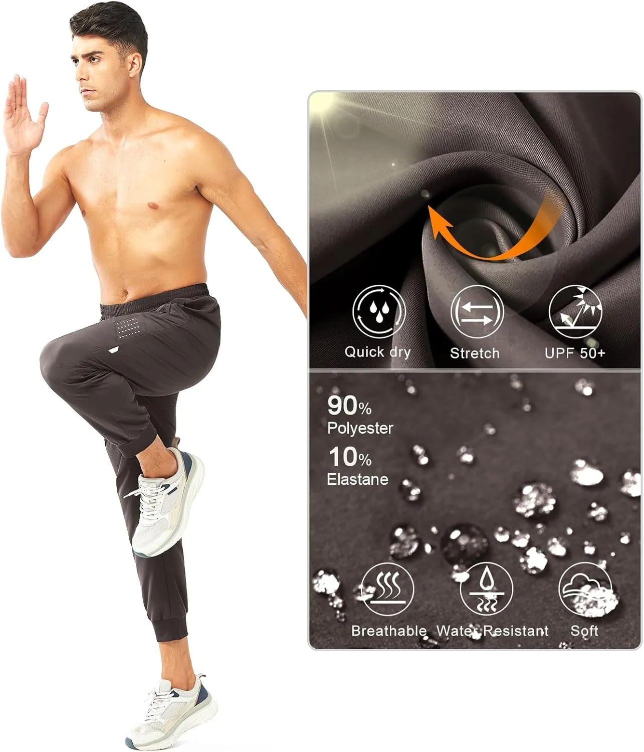 NORTHYARD Men's Athletic Running Pants Lightweight Workout Joggers Quick Dry Gym Sweatpants Active Sports Track Training