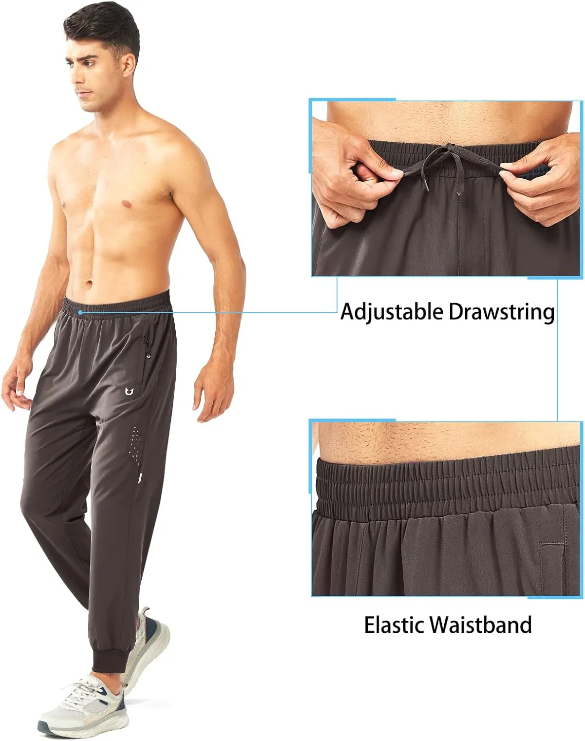 NORTHYARD Men's Athletic Running Pants Lightweight Workout Joggers Quick Dry Gym Sweatpants Active Sports Track Training