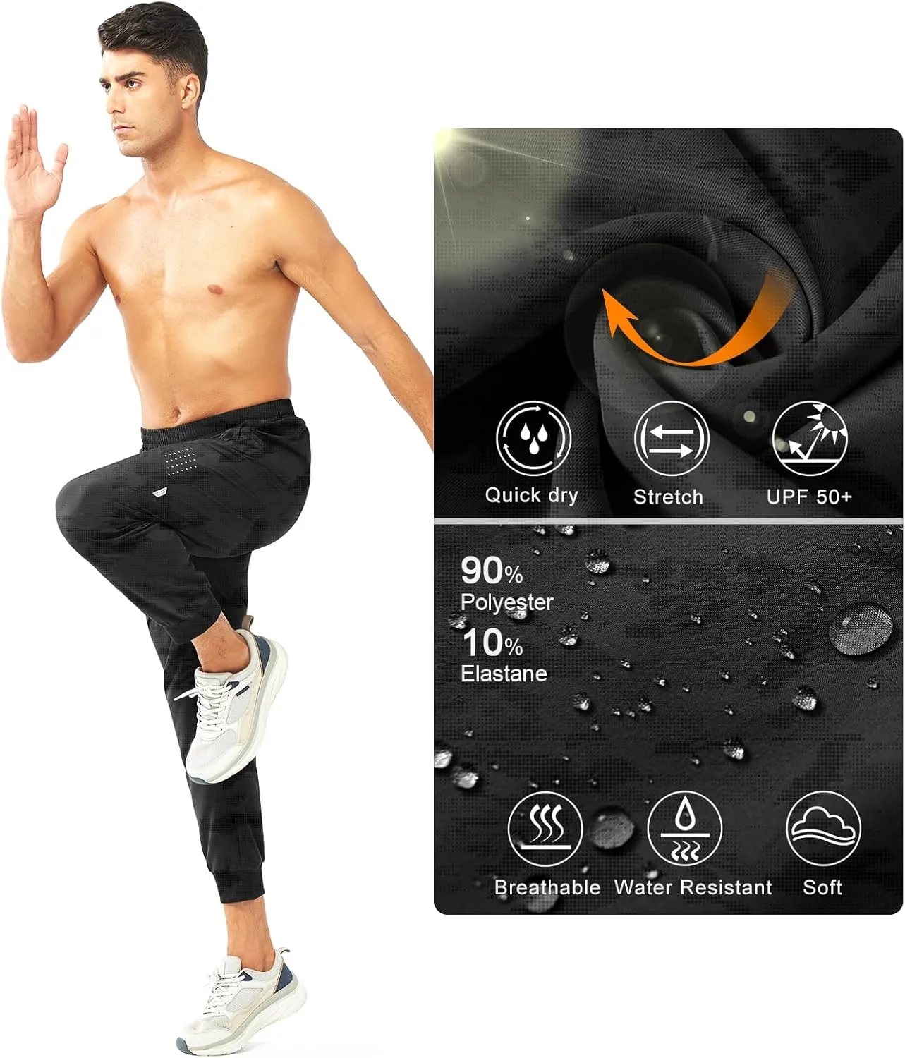 NORTHYARD Men's Athletic Running Pants Lightweight Workout Joggers Quick Dry Gym Sweatpants Active Sports Track Training