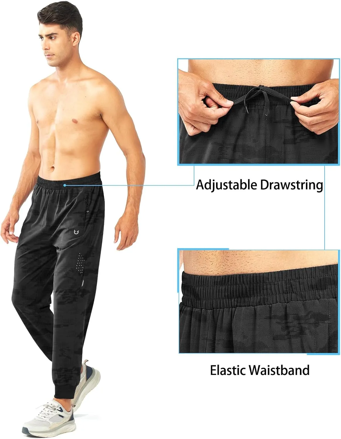 NORTHYARD Men's Athletic Running Pants Lightweight Workout Joggers Quick Dry Gym Sweatpants Active Sports Track Training