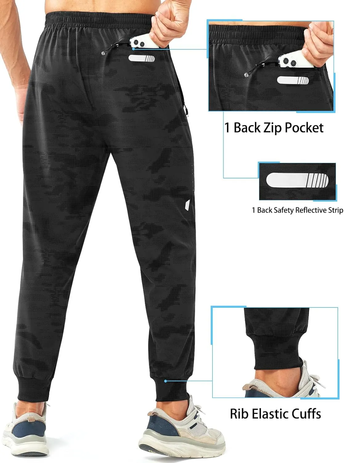 NORTHYARD Men's Athletic Running Pants Lightweight Workout Joggers Quick Dry Gym Sweatpants Active Sports Track Training