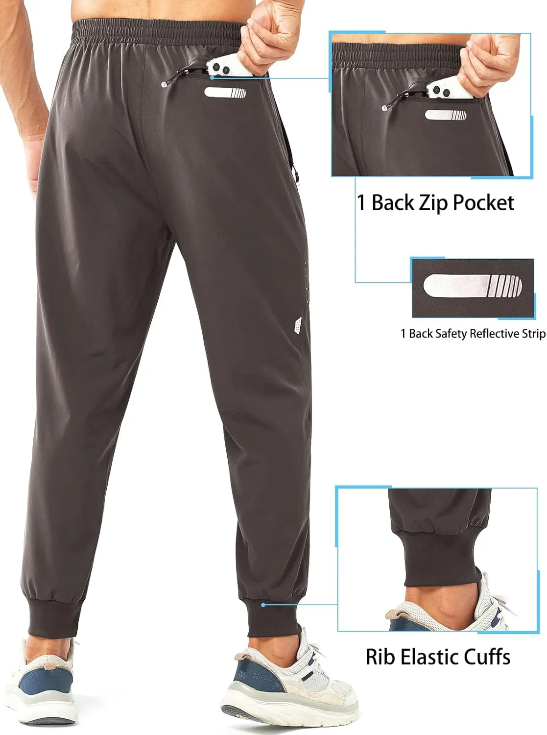NORTHYARD Men's Athletic Running Pants Lightweight Workout Joggers Quick Dry Gym Sweatpants Active Sports Track Training