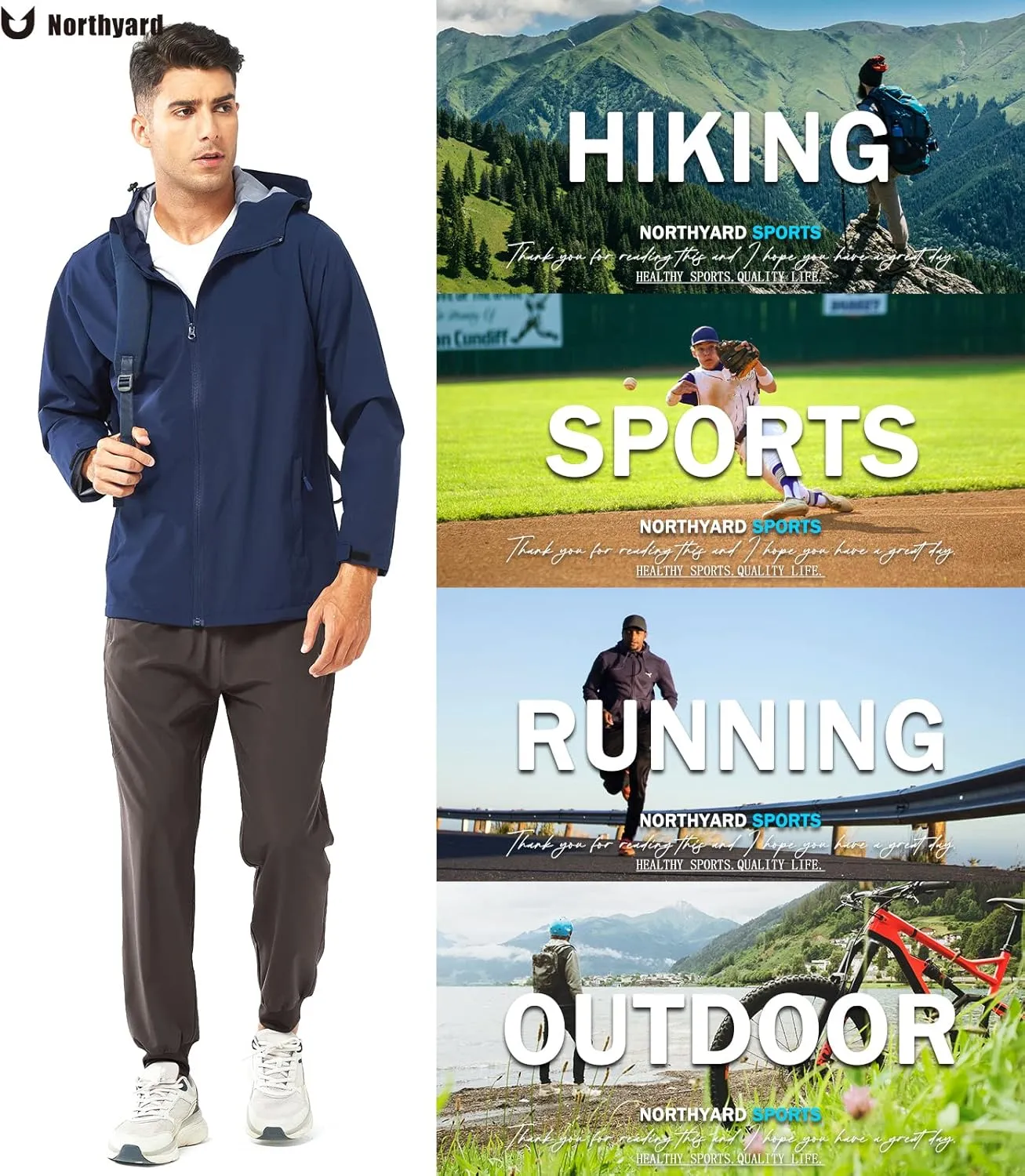NORTHYARD Men's Athletic Running Pants Lightweight Workout Joggers Quick Dry Gym Sweatpants Active Sports Track Training