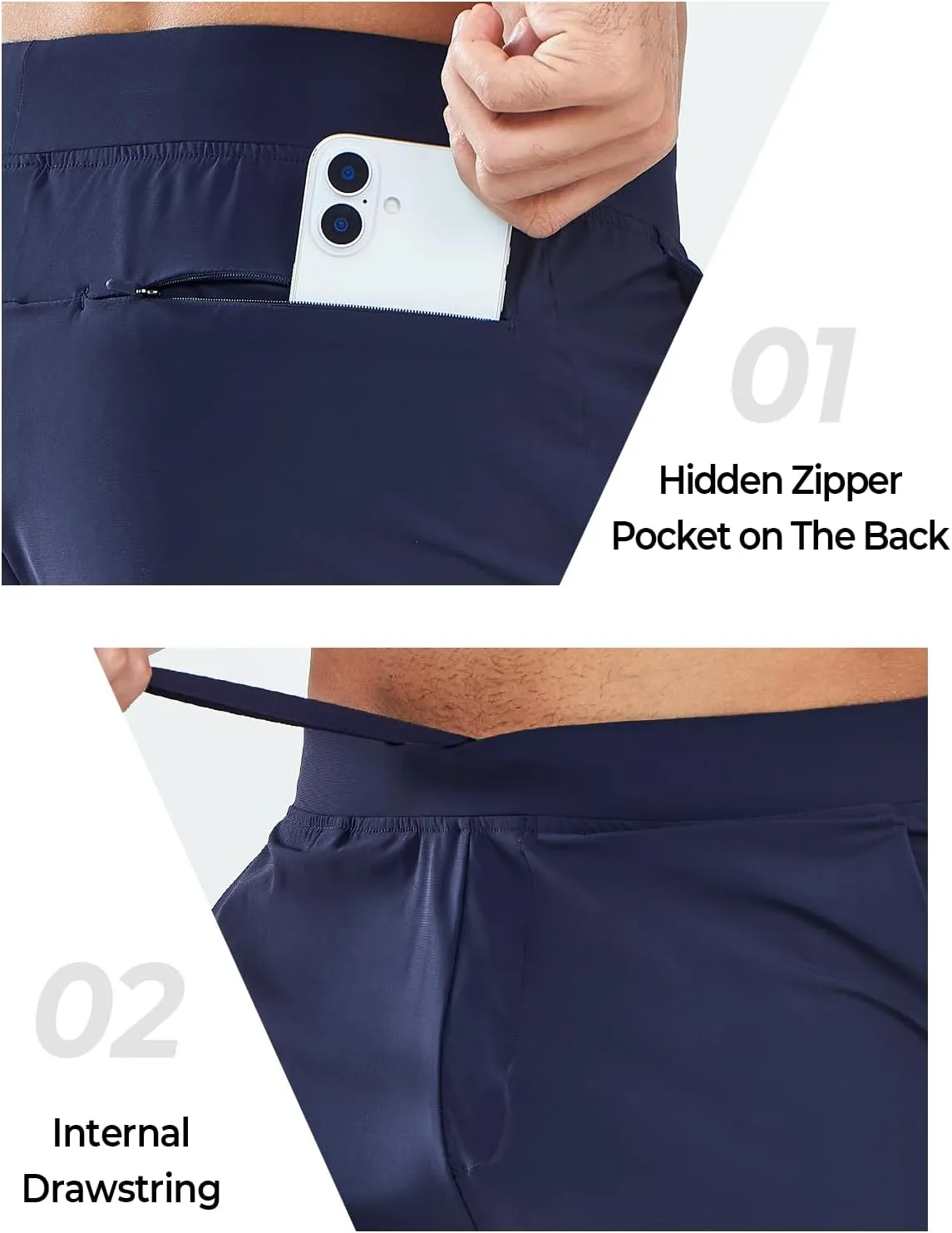 NORTHYARD Men’s Athletic Running Shorts 5” Workout Lightweight Quick Dry Sports Gym Shorts for Men with Zipper Pocket