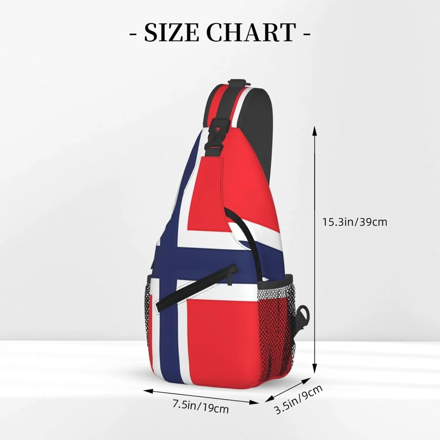 Norway Norwegian Flag Crossbody Bags Sling Backpack Cross Chest Bag Sports Shoulder Bag Gym Fanny Pack Adjustable Cycling Daypack Diagonally Rucksack for Running
