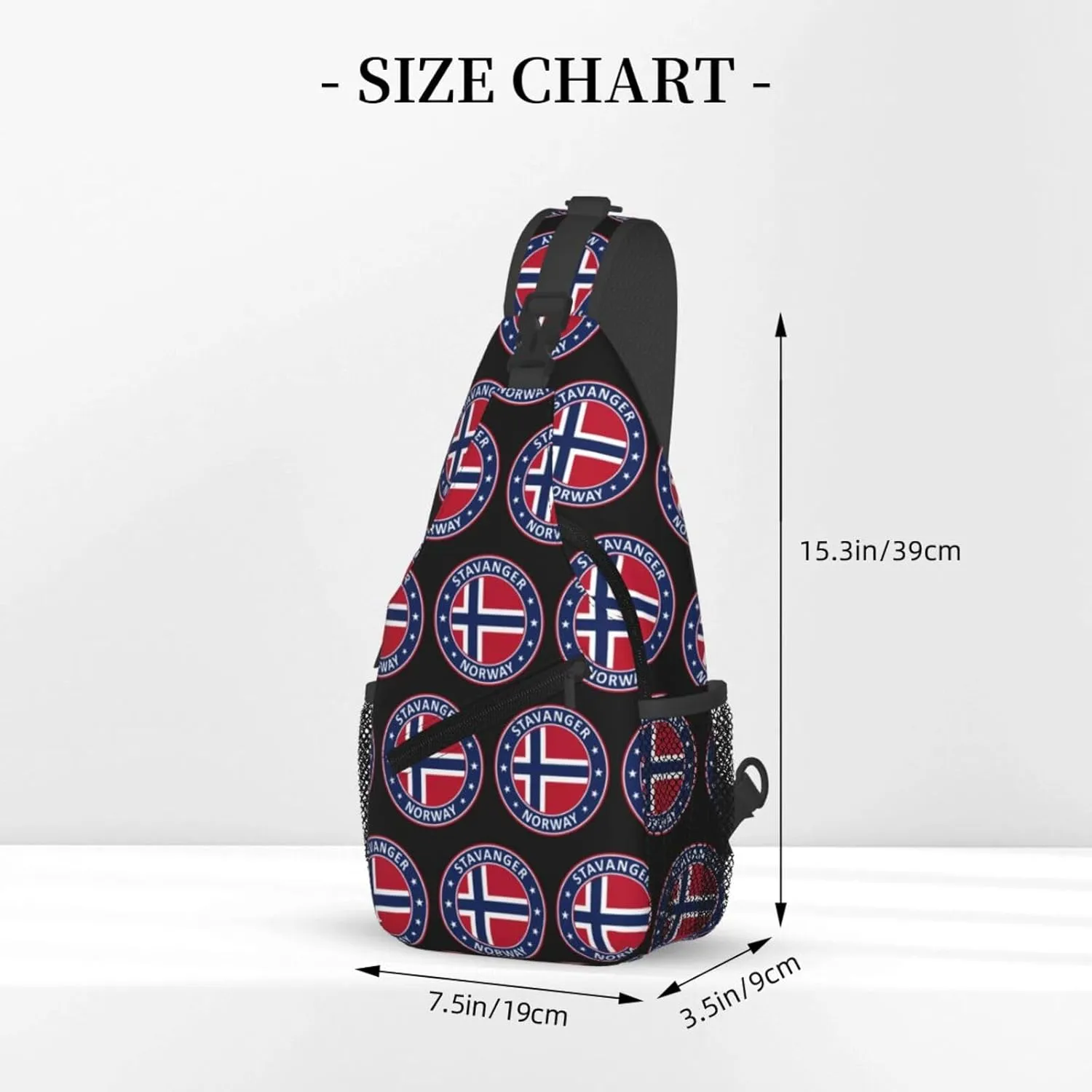 Norway Norwegian Flag Crossbody Bags Sling Backpack Cross Chest Bag Sports Shoulder Bag Gym Fanny Pack Adjustable Cycling Daypack Diagonally Rucksack for Running