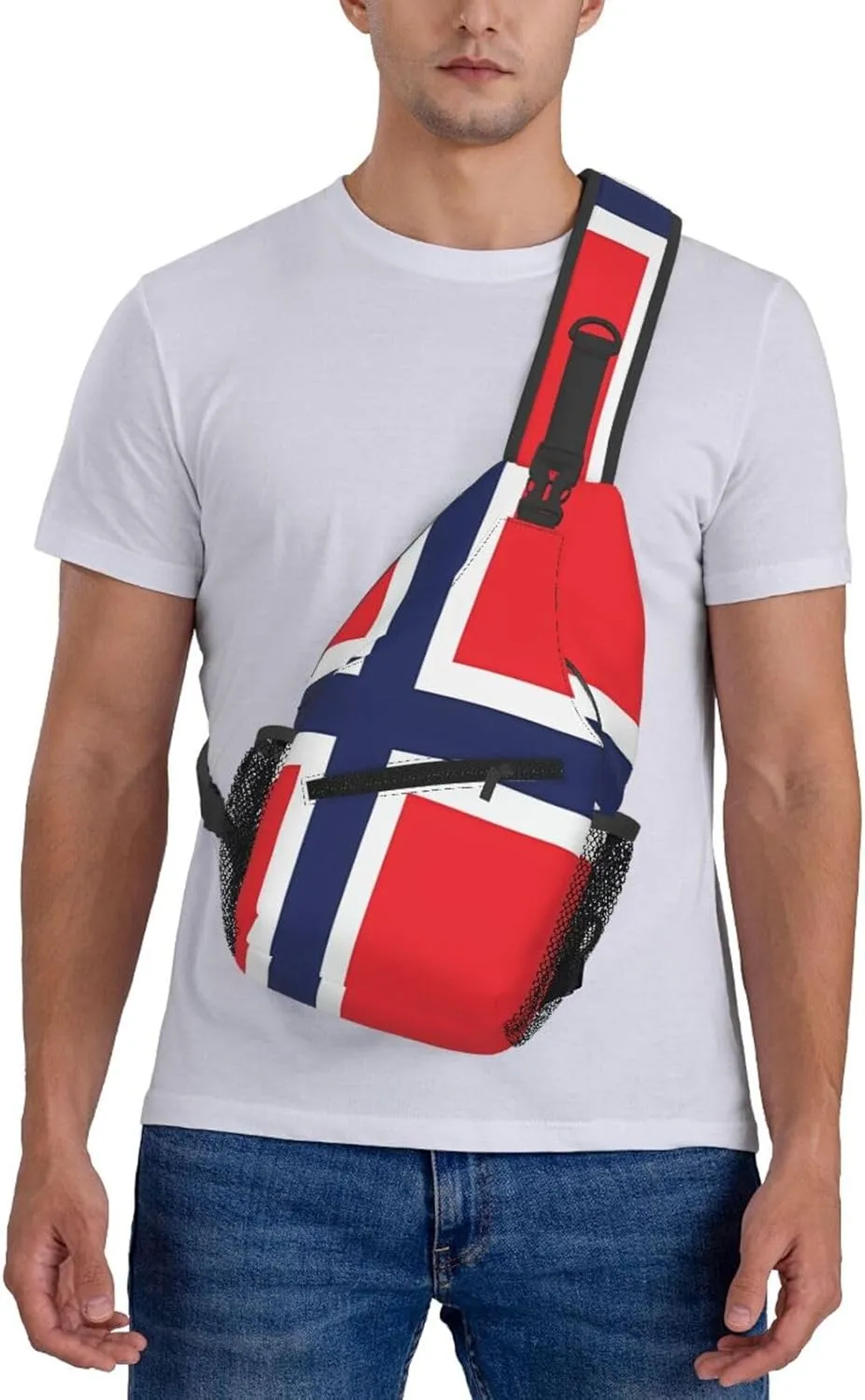 Norway Norwegian Flag Crossbody Bags Sling Backpack Cross Chest Bag Sports Shoulder Bag Gym Fanny Pack Adjustable Cycling Daypack Diagonally Rucksack for Running