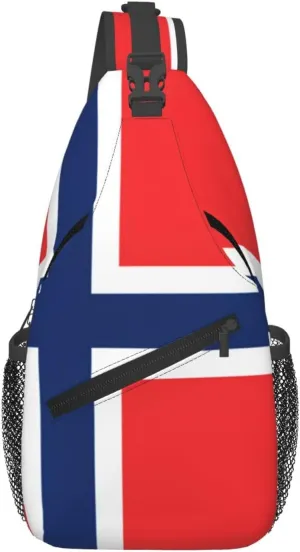 Norwegian flag Cross Chest Bag Diagonally Men Women Crossbody Shoulder Bag Casual Fashion Travel Bag Sling Backpack
