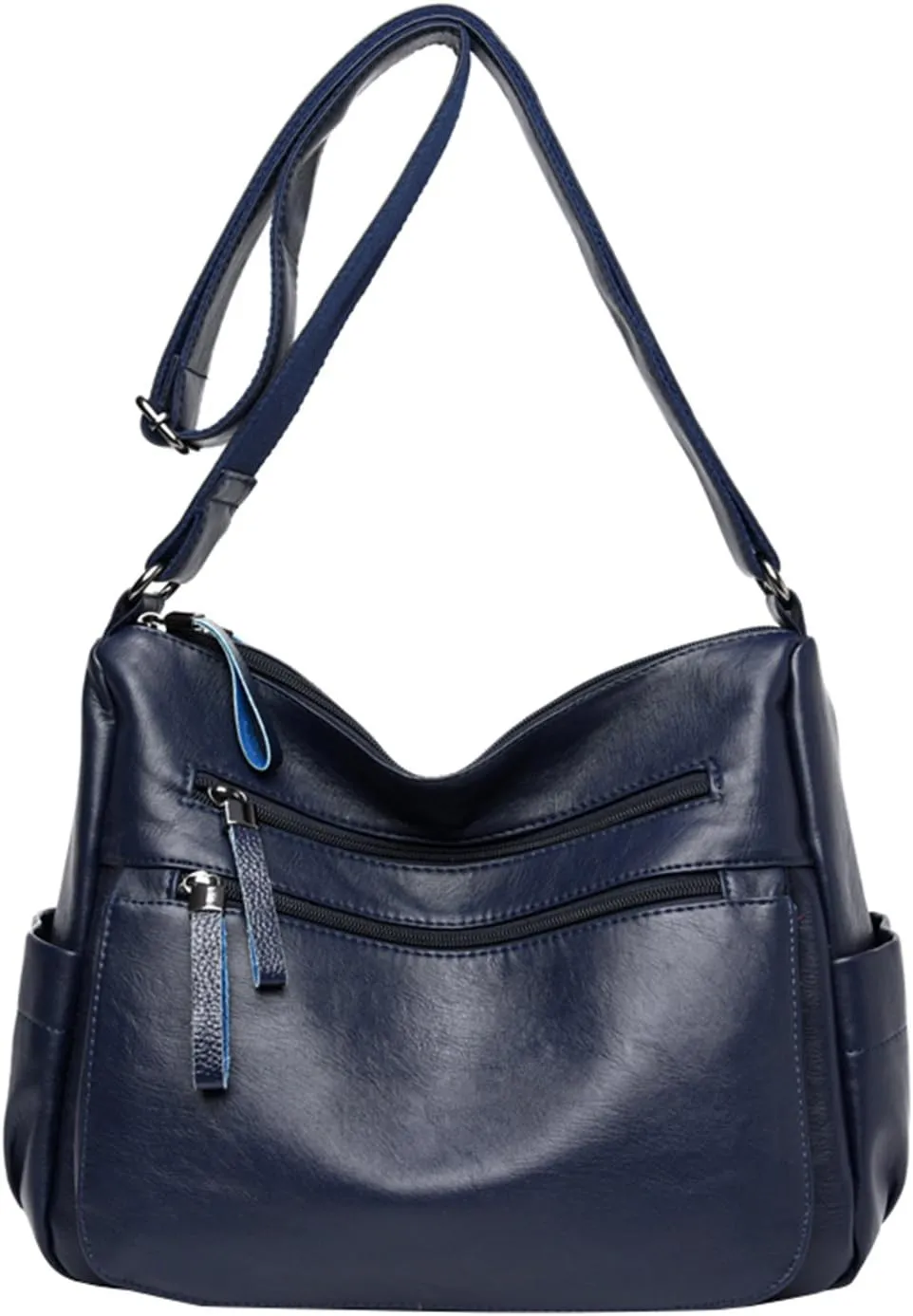 NOTAG Women's PU Crossbody Bag Casual Shoulder Bag with Adjustable Strap Lightweight Messenger Bag Waterproof Clutch Handbag for Girls (Navy Blue)