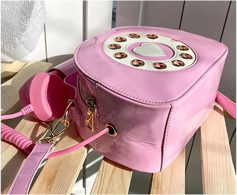 Novelty Call-shape Single Shoulder Bag Funny Crossbody Bag PU Leather Handbag and Purse