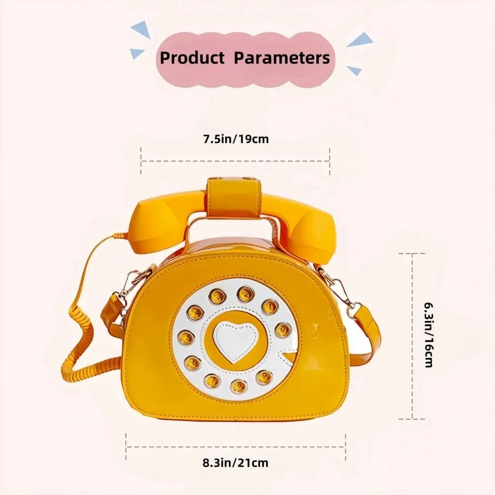 Novelty Call-shape Single Shoulder Bag Funny Crossbody Bag PU Leather Handbag and Purse