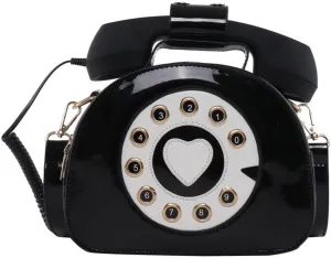 Novelty Call-shape Single Shoulder Bag Funny Crossbody Bag PU Leather Handbag and Purse