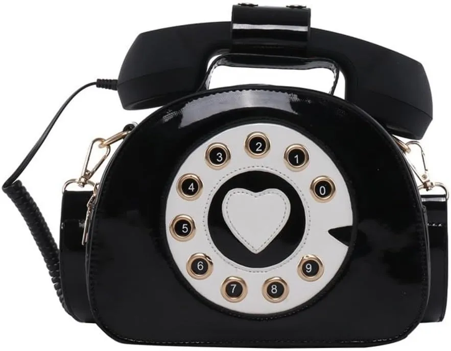Novelty Call-shape Single Shoulder Bag Funny Crossbody Bag PU Leather Handbag and Purse
