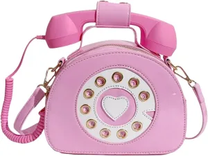 Novelty Call-shape Single Shoulder Bag Funny Crossbody Bag PU Leather Handbag and Purse