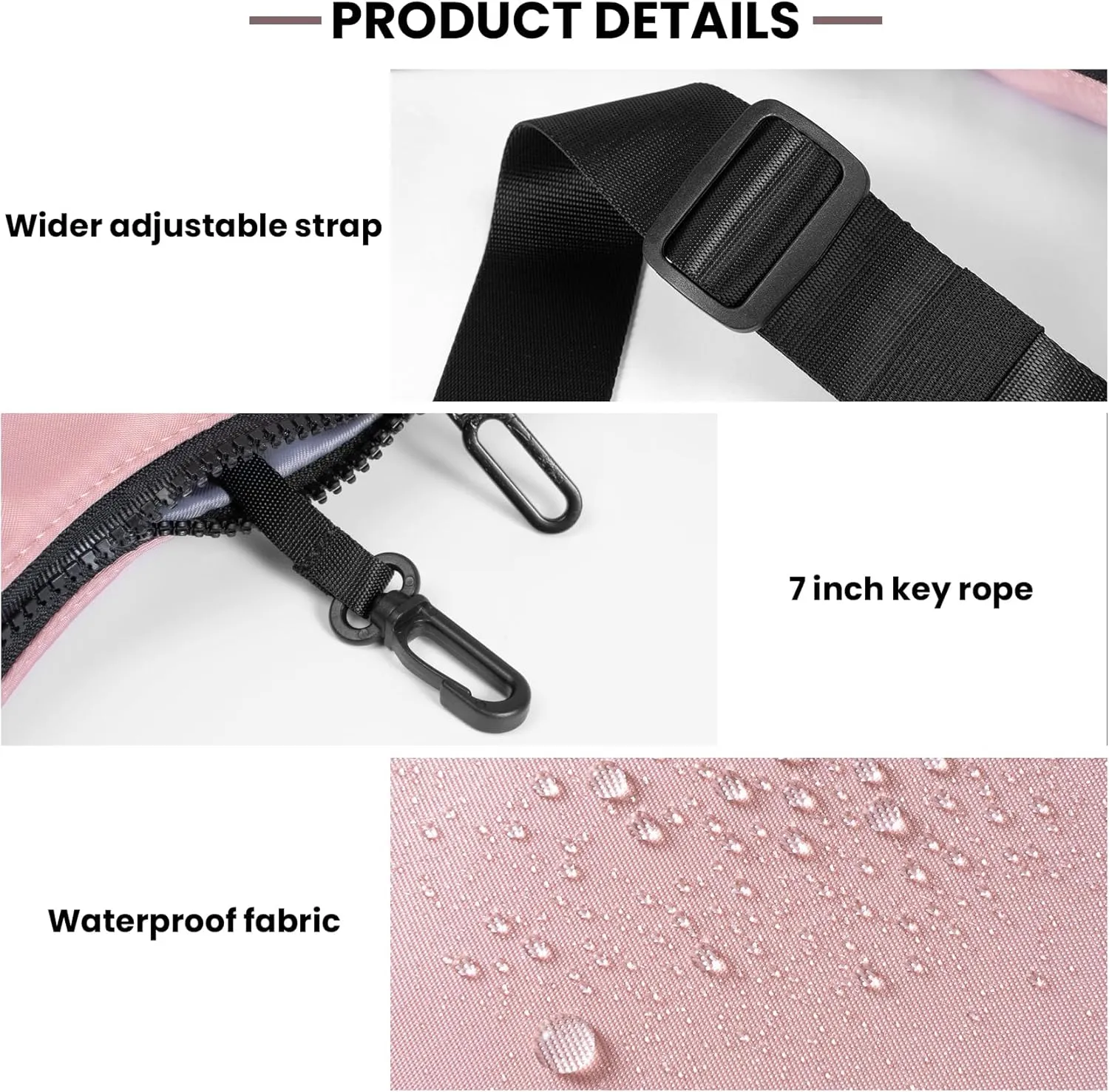 Nylon Crescent Bag, Casual Crossbody Bag for Women Men, Shoulder Dumpling Bag with Adjustable Strap