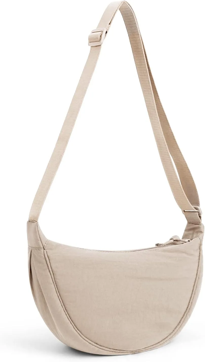 Nylon Crescent Bag Small Sling Crossbody Bag for Women Men Lightweight Shoulder Bag with Adjustable Strap