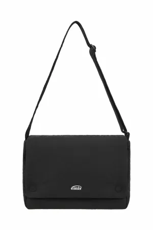 NYLON PADDED CROSSBODY BAG-BLACK